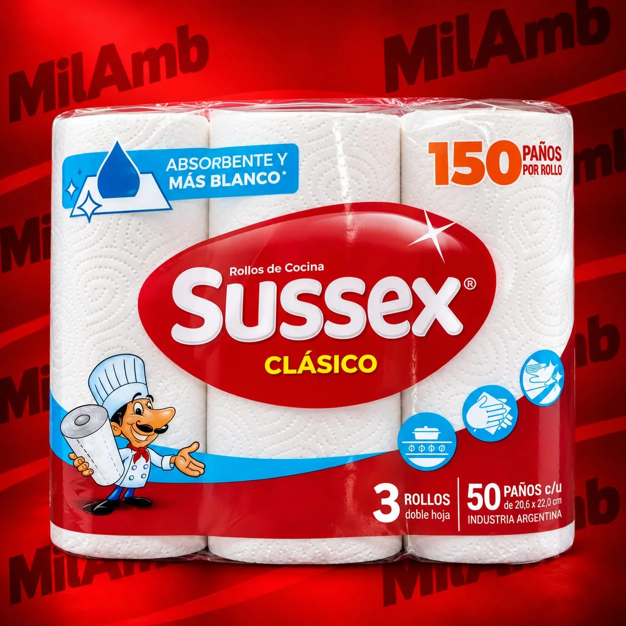 Rollo de Cocina x3 SUSSEX
