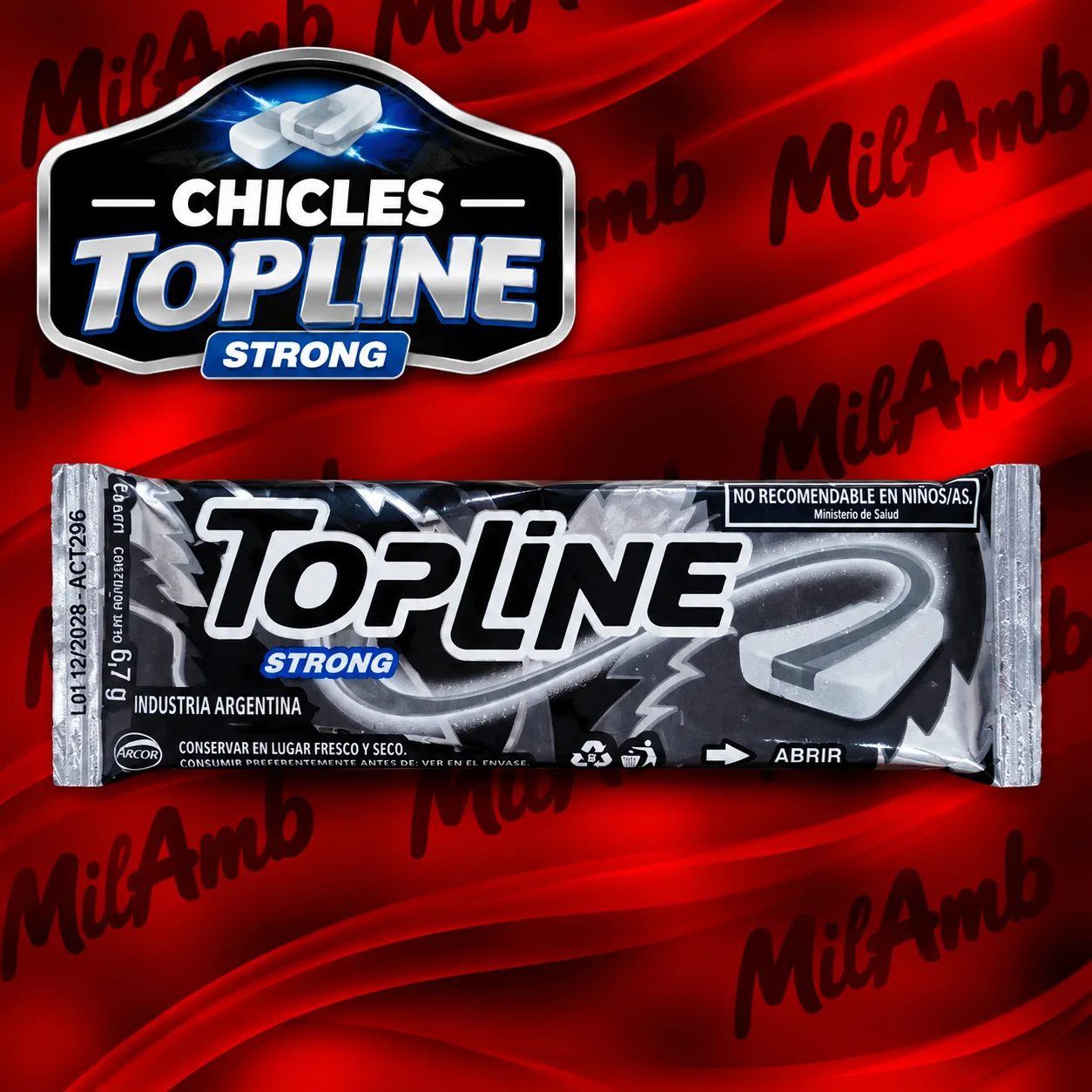 Chicle mentol TOPLINE