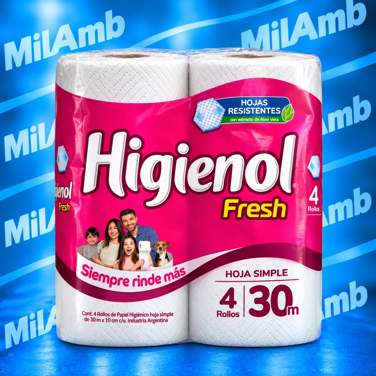 Papel Higiénico x4 HIGIENOL Rosa