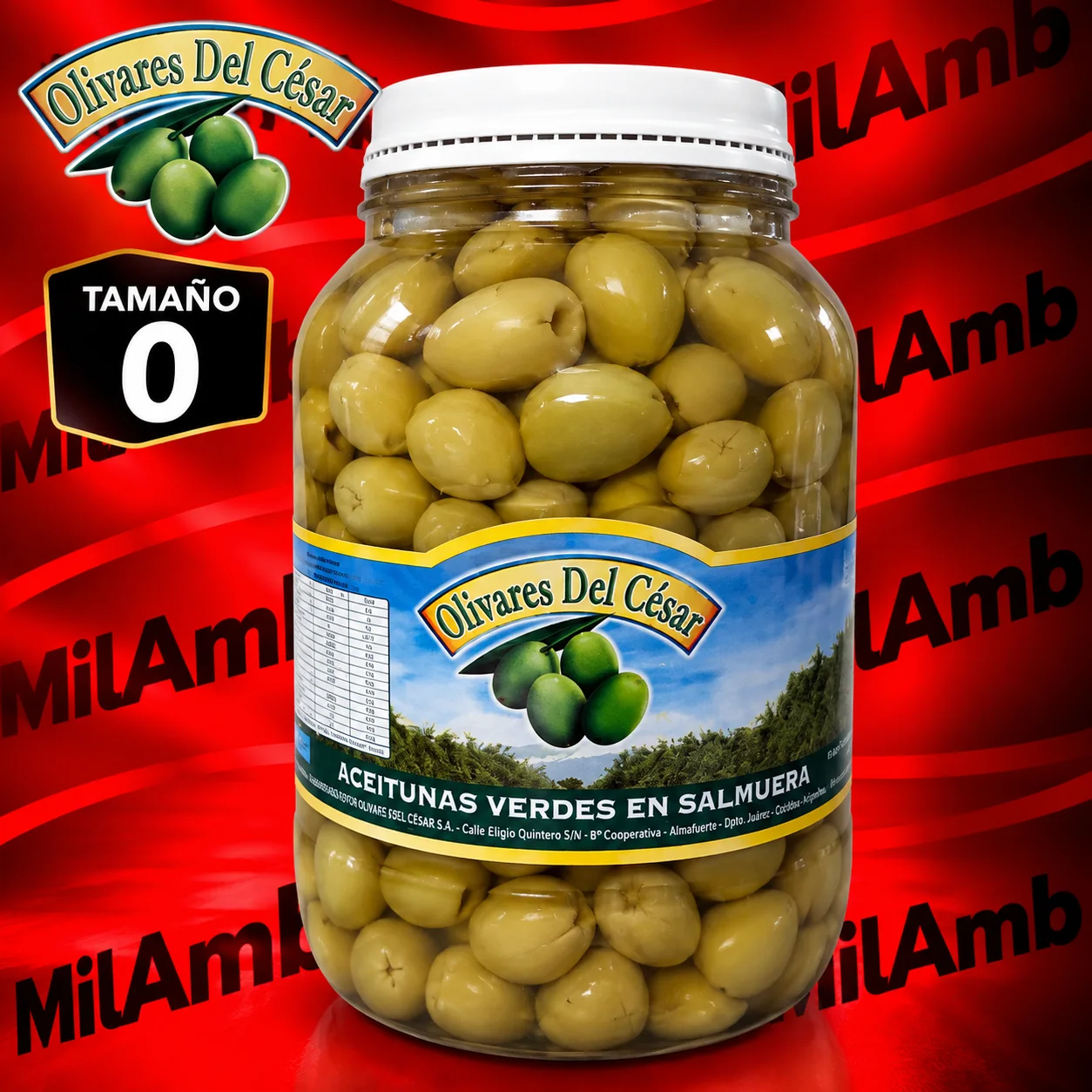 Aceitunas Verdes Tamaño 0. OLIVARES DEL CESAR