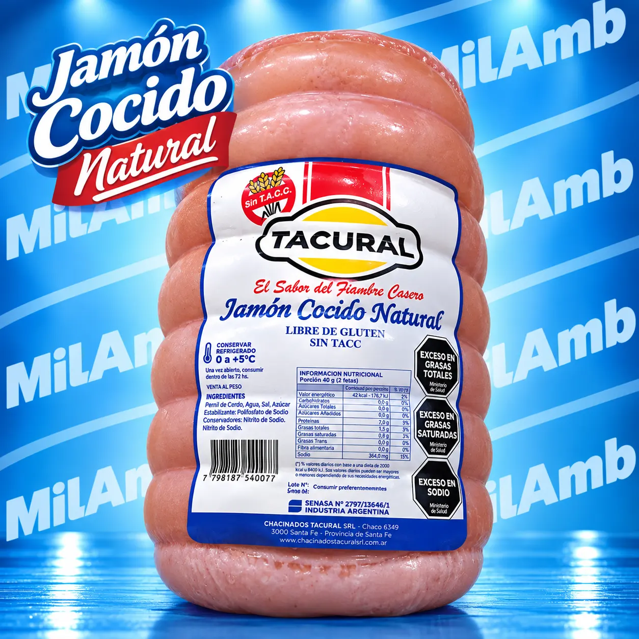 Jamón Cocido Natural TACURAL