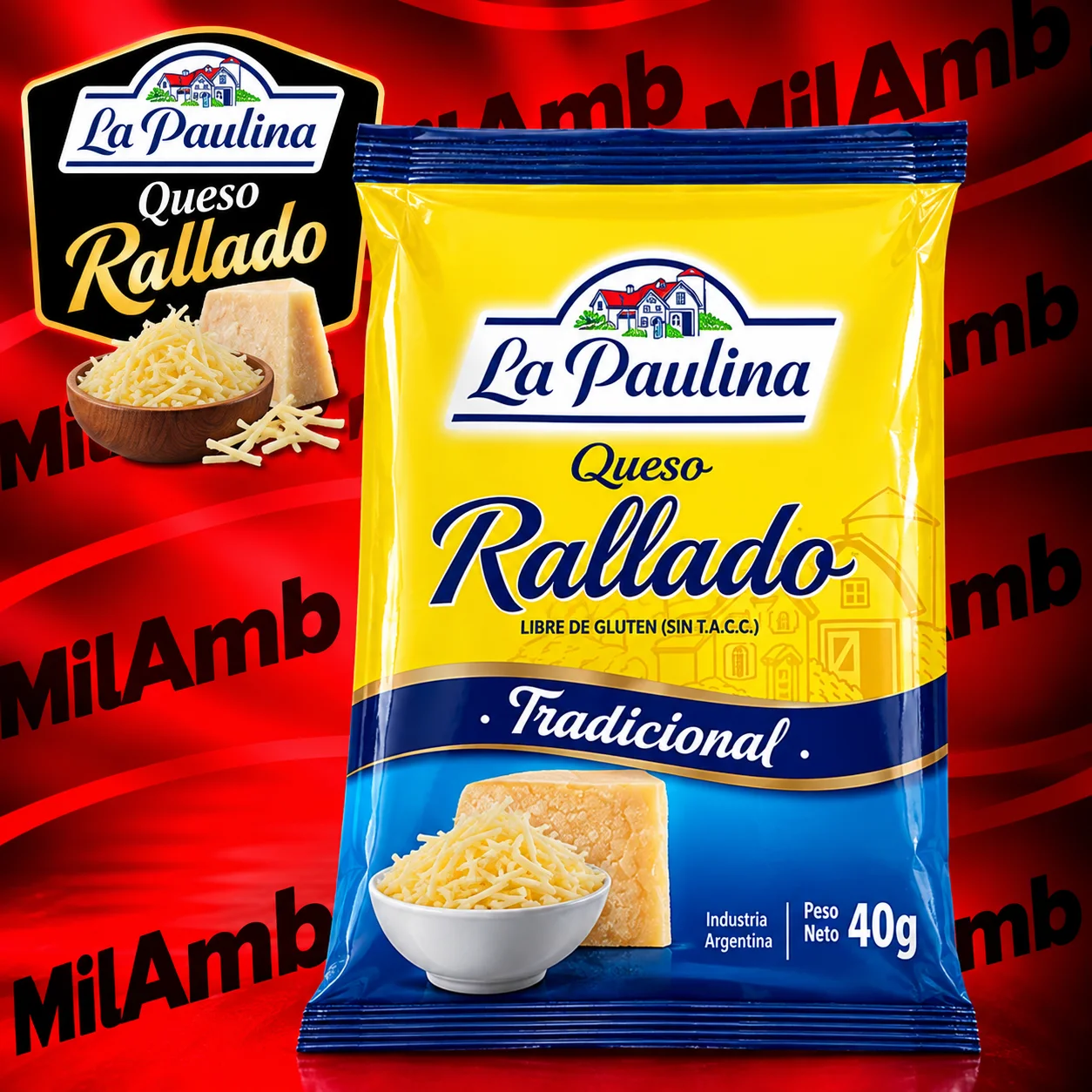 Queso Rallado 40gr. LA PAULINA