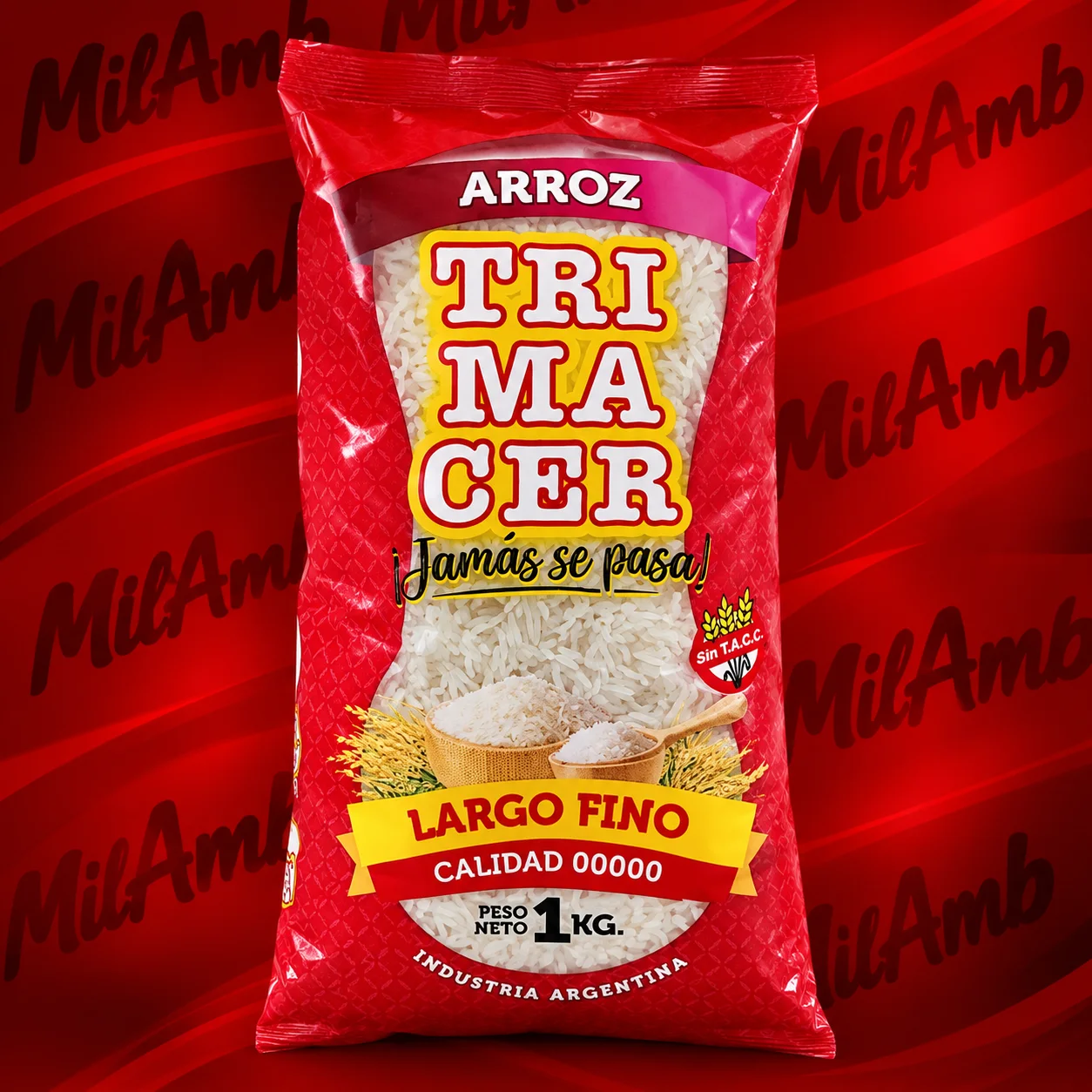 Arroz Largo Fino 1kg. TRIMACER